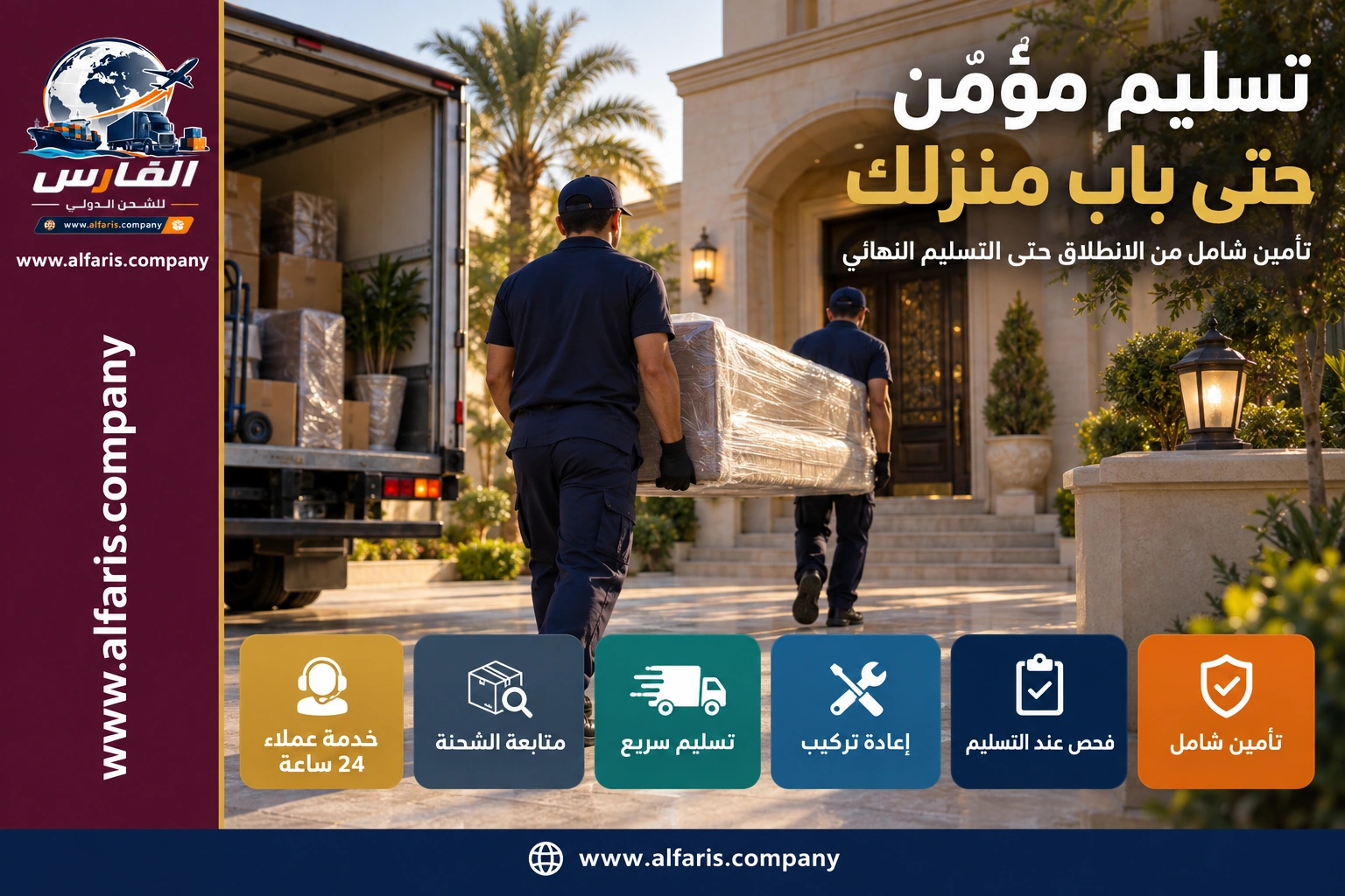 تسليم الأثاث في عمّان بعد التخليص