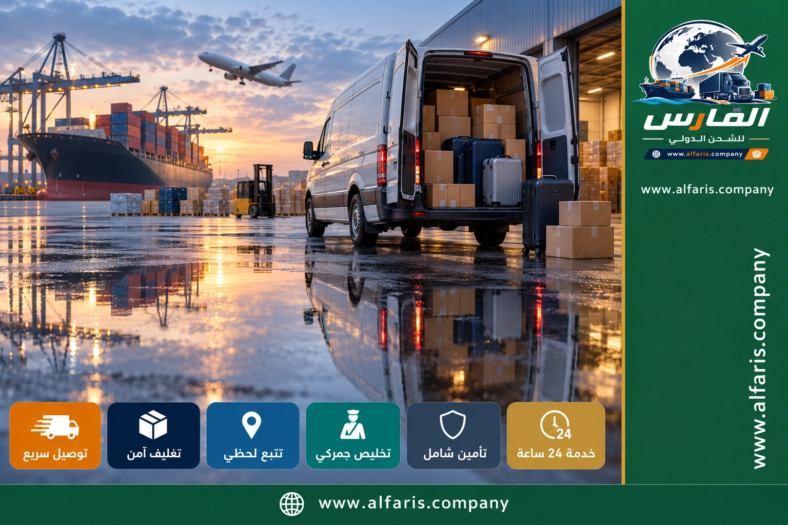 مسار توصيل الأمتعة من الرياض الى الاردن